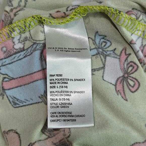 Dr Seuss The Grinch Holiday Pajama Set Green Red Womens Large - Picture 5 of 9